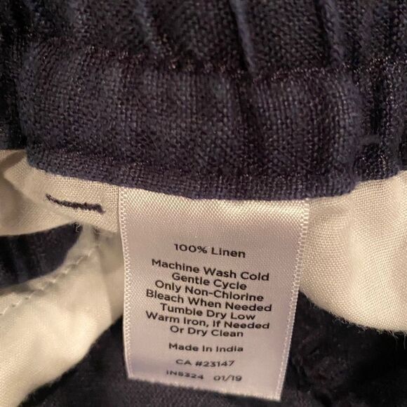 Talbots 100% Linen Capri Pants Navy Size 6 Petite - Picture 7 of 9